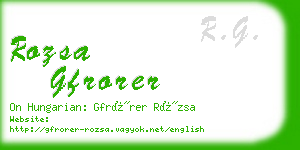 rozsa gfrorer business card
